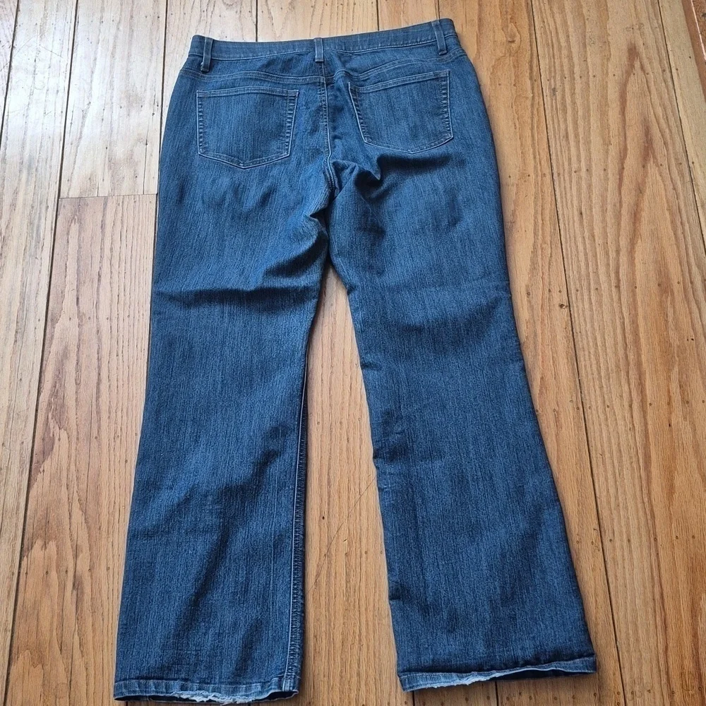 Merona Comfort-No-Gap Waistband Stretch Jeans Womens 12R Blue Straight Leg Denim